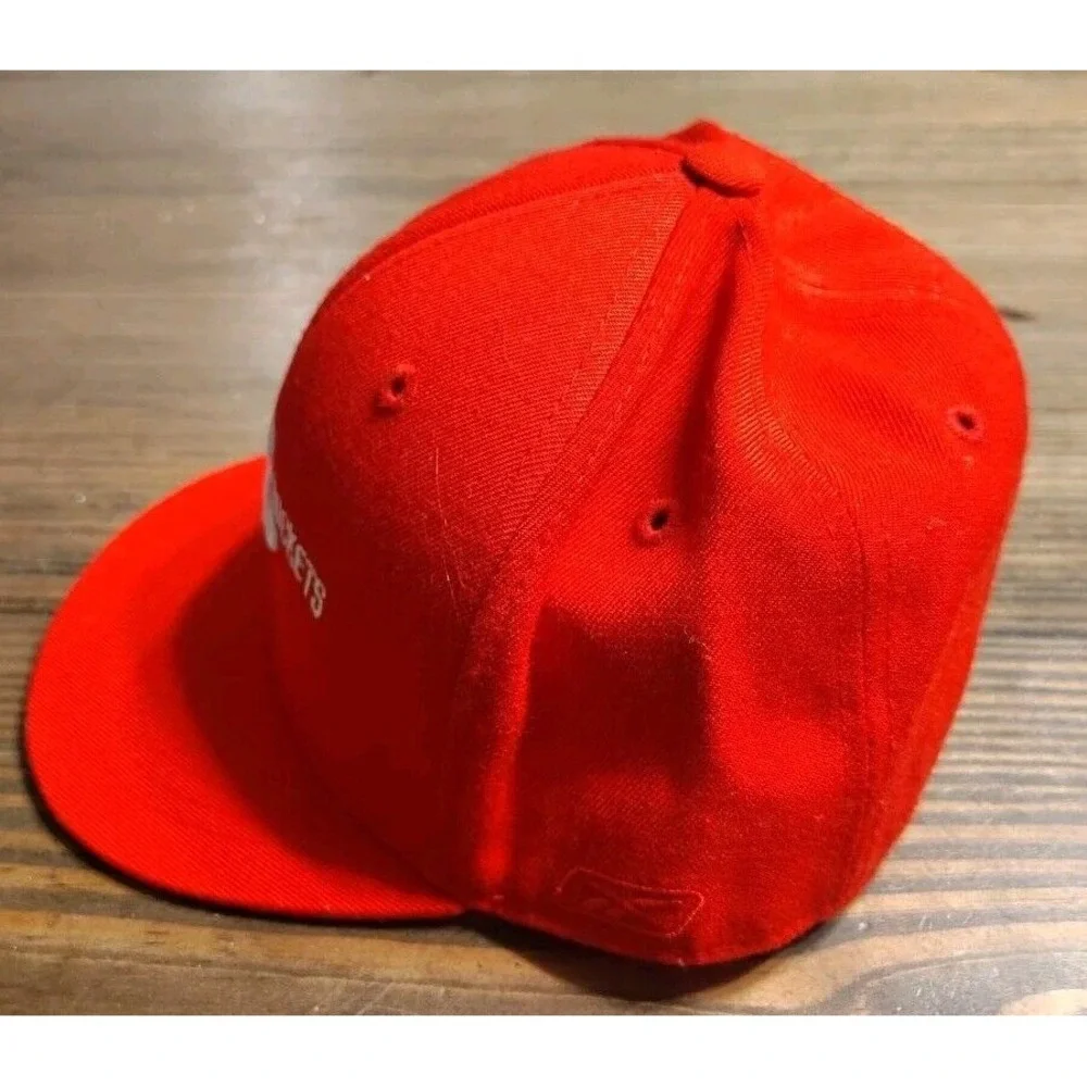 Houston‎ Rockets Red Fitted 6 7/8 Reebok Hat NBA Basketball Flat Bill Spell Out